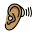 ear with hearing aid, medium skin tone